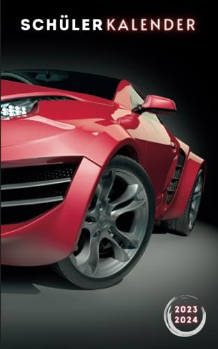 Schülerkalender 2023/24 Sportwagen: Für schüler mädchen jungen - 1 tag 1 seite - von August 23 bis Juli 24 - Hausaufgabenheft grundschule gymnasium oberstufe universität