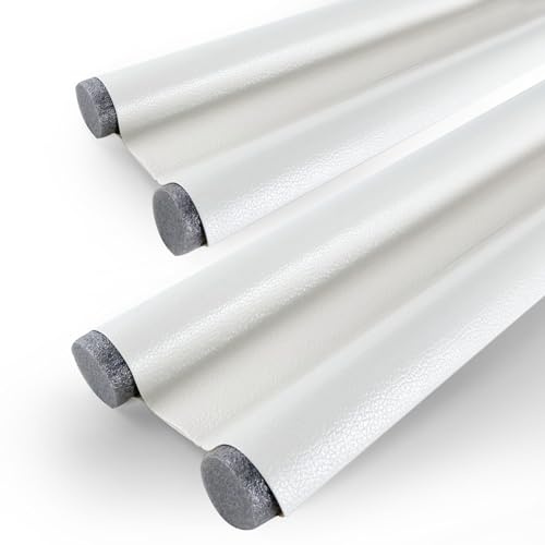 2 Pièces Boudin de Porte Isolant Froid, Joint de Porte | Bas de Porte Double Isolant Anti Froid Insonorisé, Bâton en Mousse Inséré Découpable (Blanc)