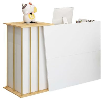 Empfangstheke, Rezeption Ladenthek Mit 4 Stauräumen Und Abschließbarer Schublade, Anwendbar Für Eine Vielzahl Von Bekleidungsgeschäften, Convenience-stores, Kleinen Bartheken(Size:120CM,Color:C)