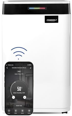 Comedes Demecto 30 eco WiFi – Luftentfeuchter Bautrockner (max. 25 Liter / 24h) Geeignet für alle Räume und Keller bis zu 100m² / 230m³, App-fähig