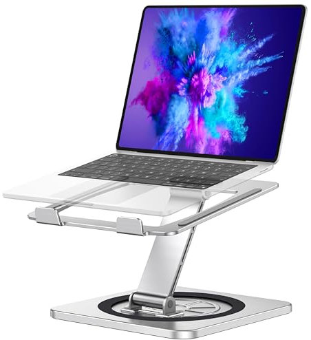 EOIWUY Support Ordinateur Portable Rotation 360°, Support PC Portable Bureau Réglable à Refroidissement Rapide, pour Travail d'Équipe Laptop Stand Ergonomique Racks Compatible avec Tous Laptops 10-16