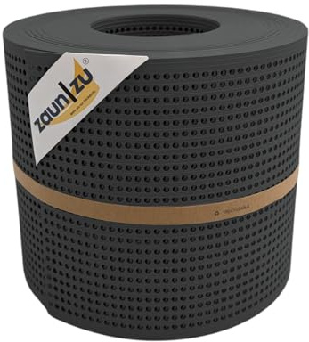 zaun|zu® Rille Sichtschutzstreifen GELOCHT | 30% Lochmuster | PP für Doppelstabmatten Sichtschutz Rolle | Polypropylen | Zaunblende | Made in Germany Anthrazit 26m