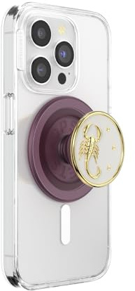 PopSockets Phone Grip for MagSafe with Kickstand, Magnetic Stand, Swappable Top, Secure Hold for iPhone MagSafe Cases, Phone & Tablet Grip - Enamel Scorpio