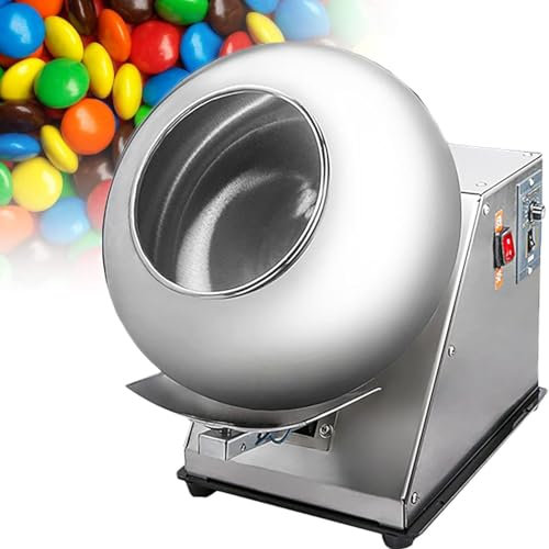 PASPRT Macchina elettrica per Il Rivestimento dello Zucchero e la lucidatura del Cioccolato, Macchina per Il Rivestimento dell'industria farmaceutica e Alimentare, 2-5 kg ​​/ Ora (300mm)