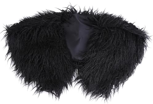 Viking Kunstfell Kragen für Frauen Schal Capelet Wrap Shawls Warm Kunstpelz Schal Stola Bolero Pelz Damen Winter Plüsch Schal Wraps Tücher Pelz Shrug Kostüm Accessoire für Winter Festlich