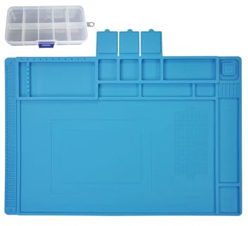 Premium Silicone Workbench Mat 17.7 x 11.8，Lock Pinning Mat，Lock Picking Kit/Set for Beginners and Locksmith pins，Soldering Mat Heat Resistant，Electronics Repair Mat with Magnetic for Screws, Phone