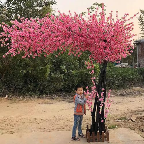 Cerisiers Roses Japonais - Cerisiers Artificiels - Simulation De Pêcher - Plantes De Jardin - Cerisier Pleureur - Superbe Arche De Fleurs pour Mariage, Arbre À Souhaits(1.5x1m/4.9x3.2ft)