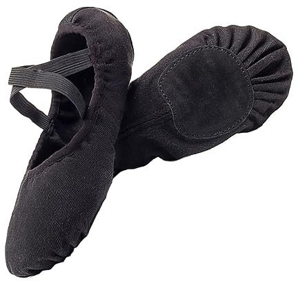 Holibanna 1paar Bequeme Ballettschuhe Für Damen Elastische Tanzschuhe Mit Weichem Sohlenmaterial Für Yoga Ballett Und Folk-Tanz Schwarz
