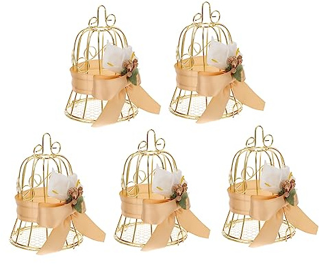 KOCKSHION 5stücke Teiliges Vogelkäfig Süßigkeiten-container Aus Metall Eleganter Zuckerspeicher Für Hochzeiten Partys Und Feste Für Kreative Dekoration Und Geschenkverpackung
