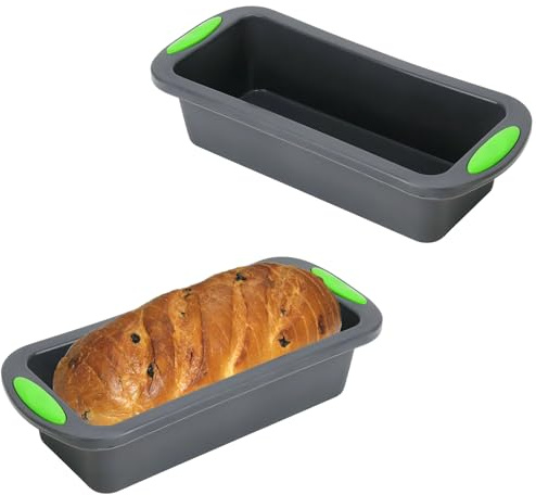 Shwdsy 2 Pièces Moule Pain de Mie, en Silicone Moule Gateau Silicone, Rectangulaire Moules à Pain, Résistant à la Chaleur Moules à Pain en Silicone, Utilisé pour la Confection de Gâteaux, Pains