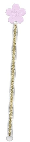 ROMISBABA Heat Resistant Glass Stirring Rod for Coffee and Juice Mixing Stick for Cocktails and Hot Drinks Yellow Floral Design Muddler for Bartending and Home Use