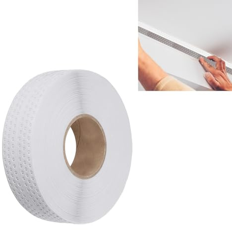 QoTang 40 m x 5 cm Nahtabdeckband,Fugenband Selbstklebend Trockenbau Kantenschutz Eckschiene zum Verbinden Von GK Platten Wandecken und Wandrisse Ausbessern