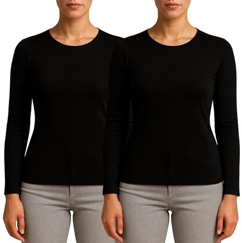 Valko Maglia Termica Donna Manica Lunga – Abbigliamento Termico Donna Caldo ed Elasticizzato con Interno Felpato (Nero, XS, 2)
