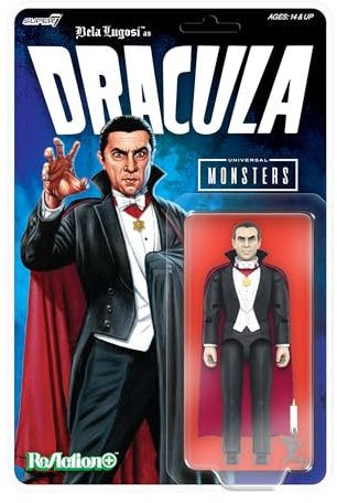 Super7 Reaction+ Universal Monsters Dracula - 3.75 Dracula Action Figure with Accessory - Classic Horror Movie Collectibles and Retro Toys