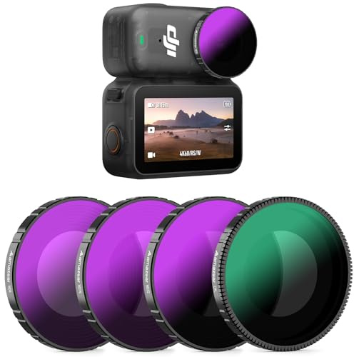 AMAZEAR ND-Filter-Set für DJI Osmo Nano Zubehör, CPL / ND8 / ND16 / ND32 Objektiv Filter-Set, 4er Pack Optisches Glas HD Einfach zu verwenden, Aluminiumlegierungsrahmen
