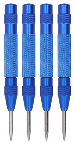 Körner-Set, 4-teilig, Schnellarbeitsstahl, automatisches Körner-Werkzeug-Set für die Möbelinstallation, Maschinenwartung, rostfrei, langlebig, 12,7 cm (Blau)