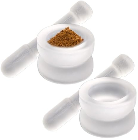 Cuenco de molienda, pequeño mortero de laboratorio – Accesorio de cocina antideslizante para polvos nueces ajo pimientos especias – Para herbolarios cocineros camping