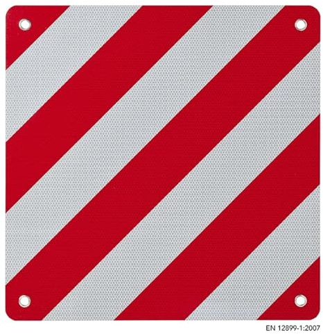 ProPlus Warntafel Italien Fahrradträger 50 x 50 cm Aluminium rot weiß CE25 | Kennzeichnung für Ladegut, Montage zum Einstecken oder Festbinden, auch Wohnmobil und Wohnwagen, EN 12899-1:2007