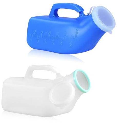 urinflaska, 2 liters urinalflaska unisex med skruvlock och slang, spillsäker urinal for män Bärbar urinflaska for kvinnor