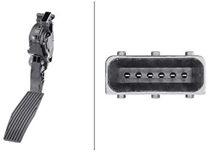 HELLA 6PV 009 765-711 Sensor, posición pedal - para vehic. dirección izquierda - 6polos - Caja de cambios manual