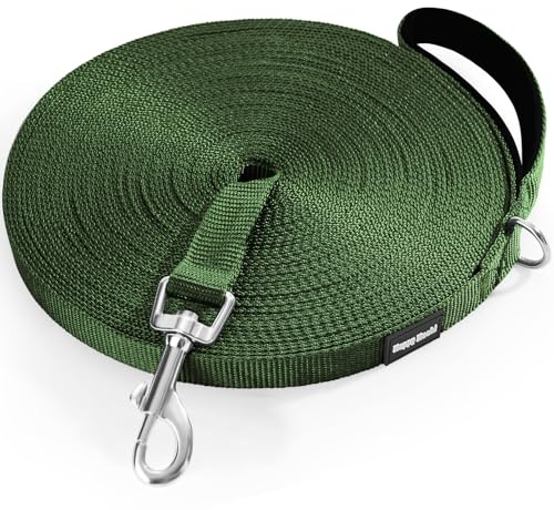 HAPPY HACHI Schleppleine für Hunde 3m /5m /10m /15m /20m /25m /30m /33m | Nylon Hundeleine mit Handschlaufe, Trainingsleine mit D-Karabiner,Lange Hundeleine,für Gehorsamkeitstraining