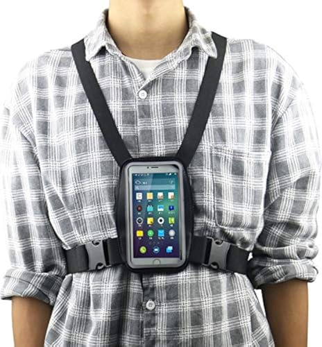 MEINUOKE Smartphone Outdoor Chest Strap Mount, Waterproof Case Holder fits up to 5.5inch Mobile Phones- Best Cell Phone Chest Harness Mount- Perfect for Active Sports
