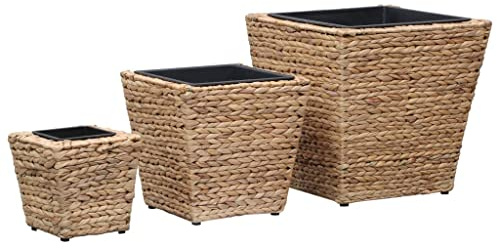 vidaXL Lits Surélevés 3 pcs Pot à Fleurs Pot à Plante Bac à Plante Jardinière Véranda Jardin Balcon Terrasse Cour Extérieur Jacinthe d'eau