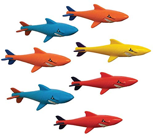 Prime Time Toys 7-Pack Sharkpedo Diving Masters Underwater Gliders - Pool Diving Toy - Colors May Vary