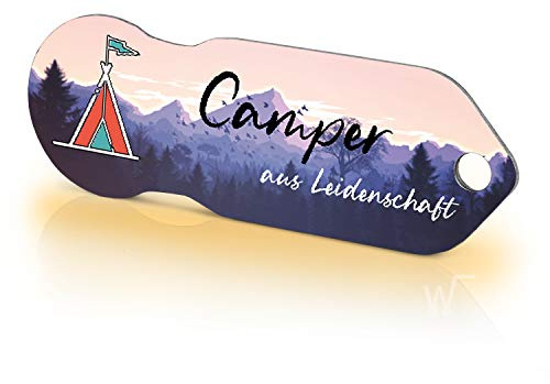 Einkaufswagenlöser Camper aus Leidenschaft/Schlüsselanhänger Einkaufschip mit Schlüsselfundservice/Abziehbarer Einkaufswagenchip Metall, Chip Einkaufswagen, Key Finder / 1 Stück