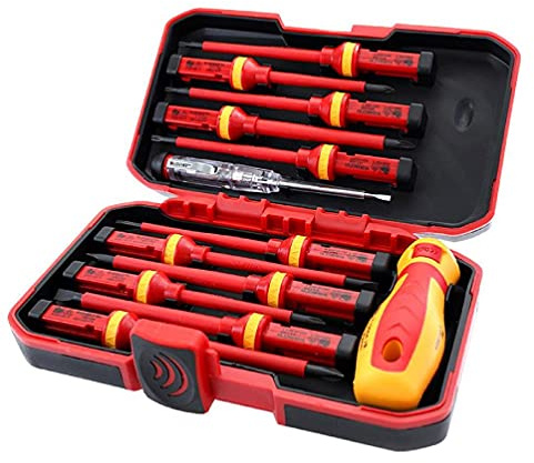 Wera Tools 13 Piece Insulated Screwdriver Set Magnetic Phillips Flat Bits Electric Screwdriver