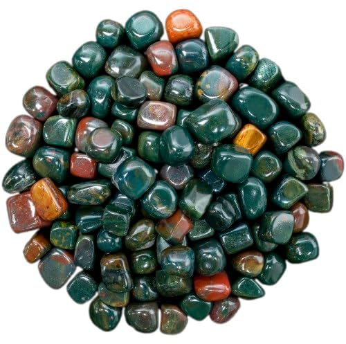 Crocon 1 LB di pietre cristalli di eliotropio burattati cristalli naturali per la guarigione Reiki lucidati per il riequilibrio dei chakra regalo Reiki decorazione per la casa. Dimensioni: 20-25 mm