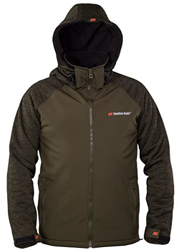 TANDEM BAITS Warme Softshell-Jacke für Herren | Männer Softshell Jacke | Kapuzenjacke Windjacke Wanderjacke | Camping Angeln Wandern Outdoor Sport | Wasserdicht Windschutz Atmungsaktiv Tactical Size S