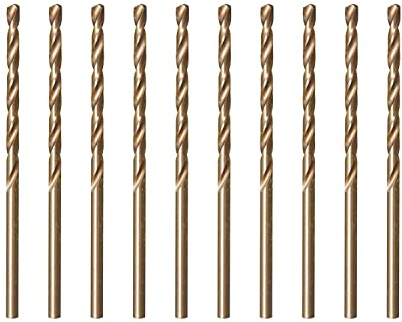 amoolo 2.5mm 10pcs Cobalt Drill Bit, M35 HSS Metric Cobalt Drill Bit Set for Hard Metal, Stainless Steel, Cast Iron
