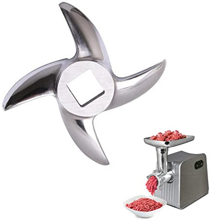 Lame de Hachoir, Lames pour Hachoir à Viande, Couteau pour Hachoir à Viande, Lame de Hachoir en Acier Inoxydable, Rechange de Remplacement pour Couteau en Croix de Hachoir à Viande Professionnel(12#)