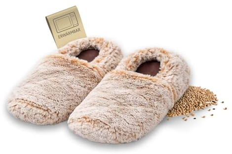 Habibi Plush Classic – 1420 Slippers bunny, Gr. M (37-40) Wärmepantoffeln/Wärmeschuhe/Hausschuhe mit Hirsekörnerfüllung, zum Erwärmen in der Mikrowelle/Backofen