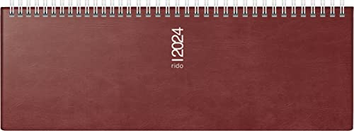 rido/idé Wochenkalender Modell septant 2024 2 Seiten = 1 Woche Blattgröße 30,5 x 10,5 cm bordeaux