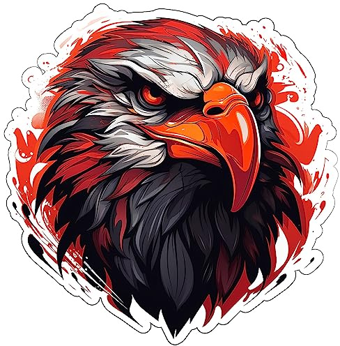 Samunshi Adler Aufkleber Autoaufkleber für Motorrad Fahrrad Roller oder Auto Sticker Fahrrad MTB Mountainbike Rennrad Grunge Schwarz Rot Graffiti (15x15cm Adler)