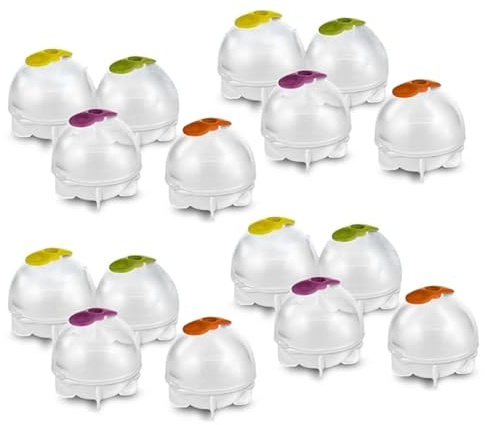 12 Pièces/16 Pièces Plateaux À Glaçons Moules À Glaçons De Forme Ronde Faciles À Libérer Pour Les Cocktails De Whisky Jus De Boissons Moules À Glaçons En Silicone Boules