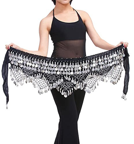 Chanpning Ceinture De Danse Orientale Costume Danse Ventre Belly Dance Soie Foulard Écharpe Écharpes Hanche Danse Ventre, Foulard À Sequins en Mousseline Soie Danse, Fille Foulard Danse du Ventre