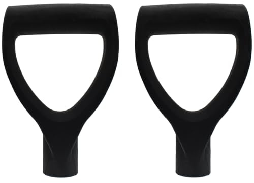 LBTODH 2 manici di ricambio in plastica a forma di D, diametro interno di 32 mm, accessori da giardino neri per pala da giardino e pala da campeggio