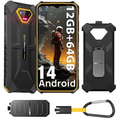 Ulefone Armor X13 Rugged Smartphone 2024, Android 14 Telefono Indistruttibile,12GB+64GB/SD-256GB, 6320mAh, 50MP+24MP Visione Notturna, 6,52 HD+ Cellulare Antiurto, 4G Dual SIM/Face ID/GPS/NFC