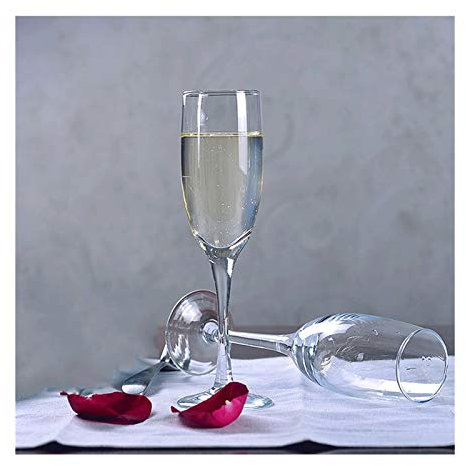 Flute Champagne Flute da champagne in cristallo, set di 6 bicchieri classici da flute da champagne con stelo trasparente, 190 ml, ideali for anniversari, feste, matrimoni. Bicchieri da Champagne