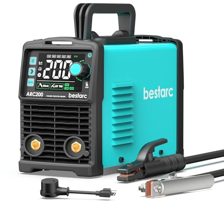 bestarc Stick Welder, 200Amps Large LED Display ARC/Lift TIG Welding Machine, 110V/220V Dual Voltage, IGBT Inverter Synergic Control Portable MMA Welder Machine with Hot Start, Arc Force and VRD