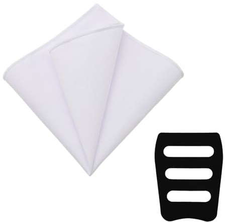 LHXzizizi White Pocket Squares for Men, Mens Linen Cotton Handkerchiefs with Pocket Square Holder for Daily Wedding Banquet (1 Pcs - White)