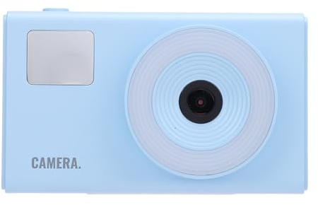 Cámara de Vídeo Digital 48MP 4K, Zoom 16x Estabilización WDR Música Belleza Cámara Compacta Retro con Luz de Relleno, para Adolescentes Estudiantes (Blue)