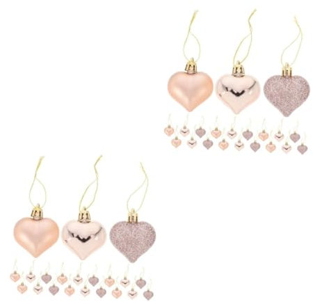 TOPBATHY 2 Sätze Dekorationsbehänge Zum Valentinstag Valentinstag-kugeldekoration Herz Kugeln Herzanhänger Zum Christbaumkugeln Herzverzierung Überzug Stück * 2