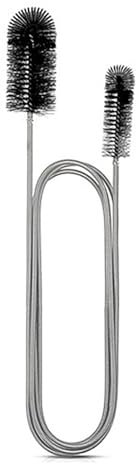 Brosse de nettoyage flexible pour tube d'alimentation - Outil de nettoyage fin pour trou de vidange - Brosse de nettoyage de tuyau - Couleur noire