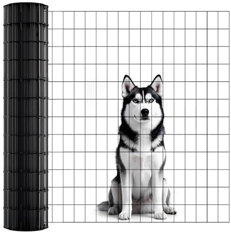 ARIFARO 0,9m x 15,2m Maschendraht Metallzaun - Gittergröße 5cm x 7,5cm - 2 mm Drahtdurchmesser mit PVC, Metallgitterrolle mit Feuerverzinkt Beschichtung für Gärten, Höfe, Hunde, Hühner, Rehe