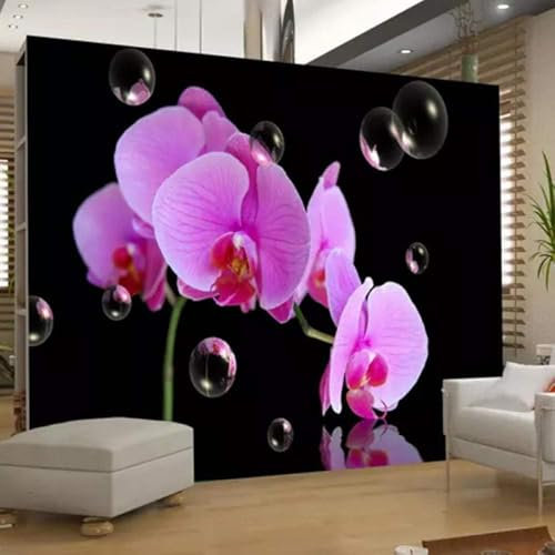 Fleur Violette Simple Papier Peint 3D Intissé Tapisserie Bureau Salon Canapé Chambre Fond Décoration Murale-430cm×300cm