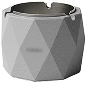 Aschenbecher Tiefer zylindrischer polygonaler Zement-Edelstahl-Aschenbecher, winddichter Wohnzimmer-Arbeitszimmer-polygonaler Aschenbecher, Hotel-Café, Zigaretten- und Zigarrenaschenbecher Tischaschen